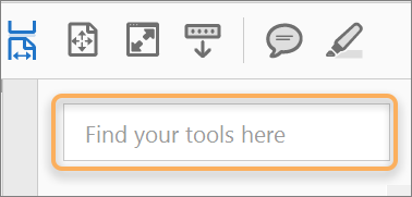 Search for a tool or command from the right-hand pane Search for a tool or command from the right-hand pane