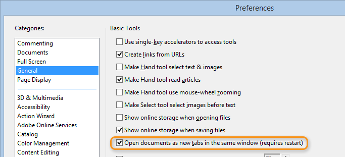 Switch off tabbed interface Switch off tabbed interface