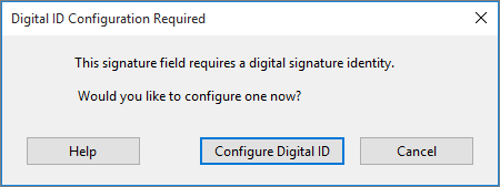 Configure Digital ID prompt Configure Digital ID prompt