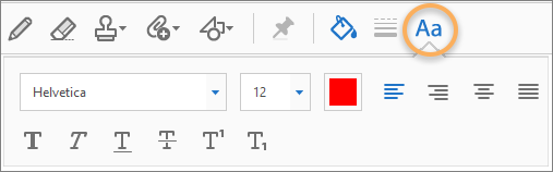 Text formatting tools appear automatically for typewriter and text box tools Text formatting tools appear automatically for typewriter and text box tools