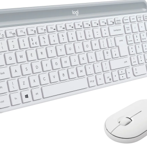 Logitech - MK470 Slim Wireless Scissor Keyboard and Mouse Bundle with Plug and Play - Off-White