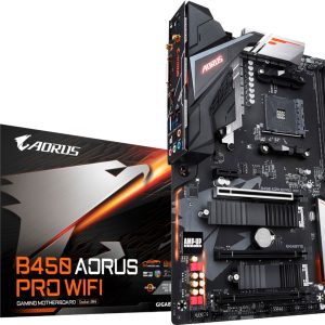 GIGABYTE - B450 AORUS PRO WIFI (Socket AM4) USB 3.1 Gen 1 AMD Motherboard with LED Lighting